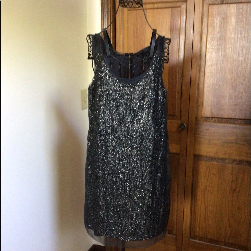 J Crew Collection gun metal grey sequin dress, Size 2